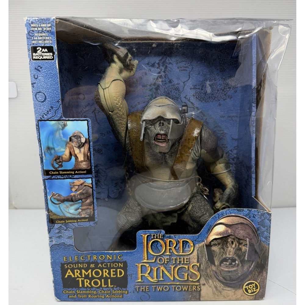 ToyBiz Lord of the Rings The Two Towers Electronic Armored Troll Minor Wear